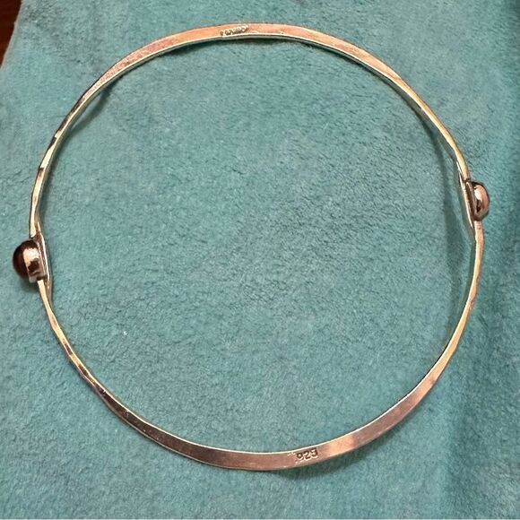 Vintage Rebecca Norman Pink Tourmaline Sterling Silver Bangle Bracelet - Picture 8 of 13